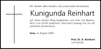 Anzeige von Kunigunda Reinhart von MGO