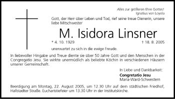 Anzeige von Isidora Linsner von MGO