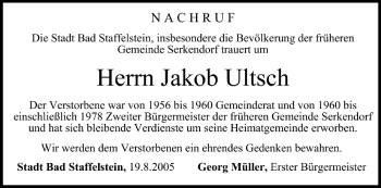 Anzeige von Jakob Ultsch von MGO