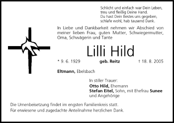 Anzeige von Lilli Hild von MGO