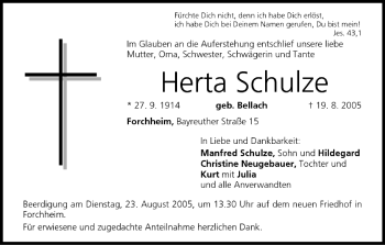 Anzeige von Herta Schulze von MGO