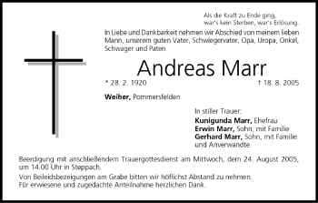 Anzeige von Andreas Marr von MGO