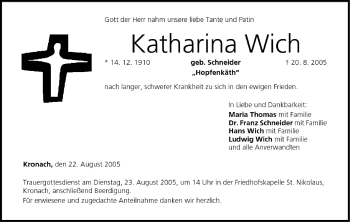 Anzeige von Katharina Wich von MGO