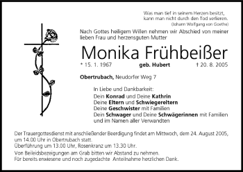 Anzeige von Monika Frühbeißer von MGO