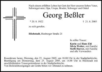 Anzeige von Georg Beßler von MGO