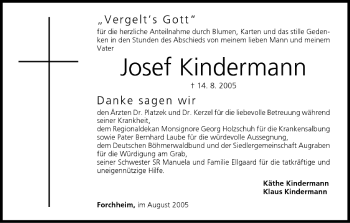 Anzeige von Josef Kindermann von MGO