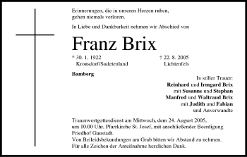 Anzeige von Franz Brix von MGO