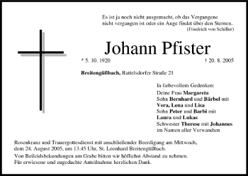 Anzeige von Johann Pfister von MGO