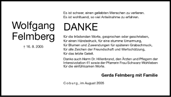 Anzeige von Wolfgang Felmberg von MGO