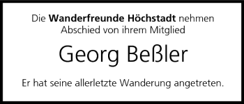 Anzeige von Georg Beßler von MGO