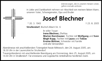 Anzeige von Josef Blechner von MGO