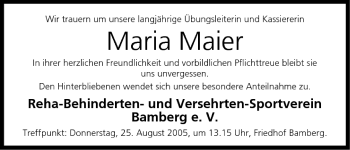 Anzeige von Maria Maier von MGO