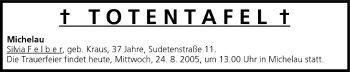 Anzeige von Totentafel vom 24.08.2005 von MGO
