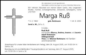 Anzeige von Marga Ruß von MGO