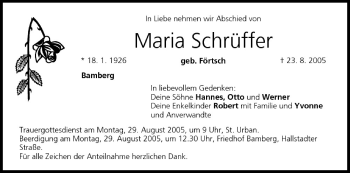 Anzeige von Maria Schrüffer von MGO