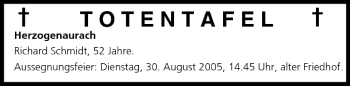 Anzeige von Totentafel vom 27.08.2005 von MGO