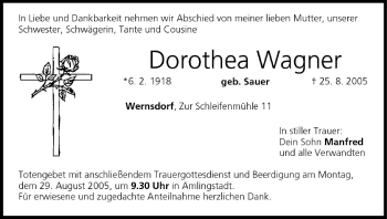 Anzeige von Dorothea Wagner von MGO