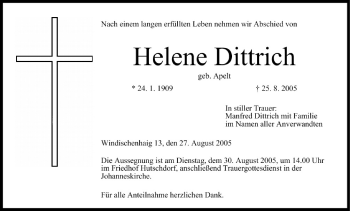 Anzeige von Helene Dittrich von MGO