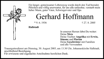 Anzeige von Gerhard Hoffmann von MGO