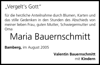 Anzeige von Maria Bauernschmitt von MGO