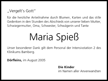 Anzeige von Maria Spieß von MGO