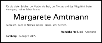 Anzeige von Margarete Amtmann von MGO