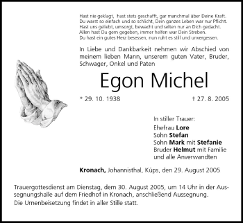 Anzeige von Egon Michel von MGO
