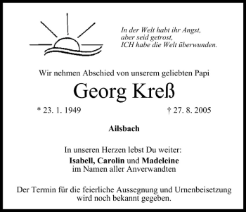 Anzeige von Georg Kreß von MGO