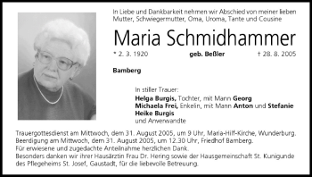 Anzeige von Maria Schmidhammer von MGO