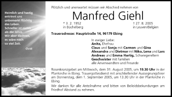 Anzeige von Manfred Giehl von MGO