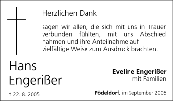 Anzeige von Hans Engerißer von MGO