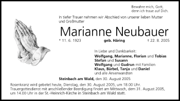 Anzeige von Marianne Neubauer von MGO