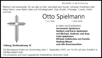 Anzeige von Otto Spielmann von MGO