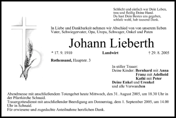 Anzeige von Johann Lieberth von MGO