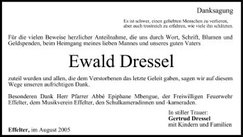 Anzeige von Ewald Dressel von MGO