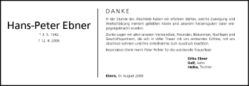 Anzeige von Hans-Peter Ebner von MGO