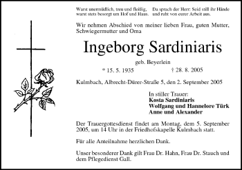 Anzeige von Ingeborg Sardiniaris von MGO