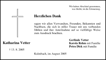 Anzeige von Katharina Vetter von MGO