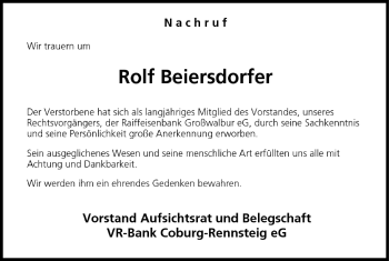 Anzeige von Rolf Beiersdorfer von MGO