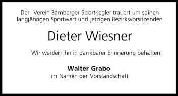 Anzeige von Dieter Wiesner von MGO