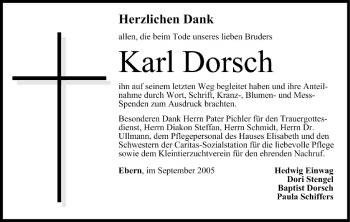 Anzeige von Karl Dorsch von MGO