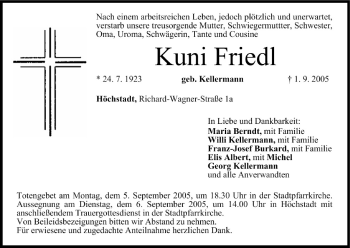 Anzeige von Kuni Friedl von MGO