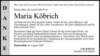 Anzeige von Maria Köbrich von MGO