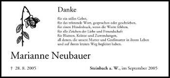 Anzeige von Marianne Neubauer von MGO