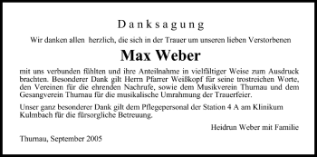 Anzeige von Max Weber von MGO