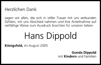 Anzeige von Hans Dippold von MGO
