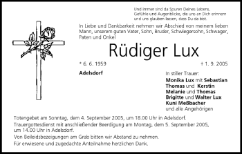 Anzeige von Rüdiger Lux von MGO