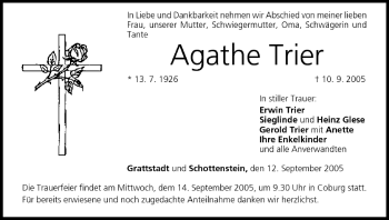 Anzeige von Agathe Trier von MGO