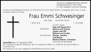 Anzeige von Emmi Schwesinger von MGO