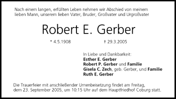 Anzeige von Robert Gerber von MGO
